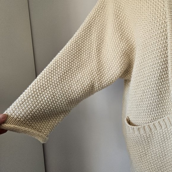 JILLIAN HARRIS × THE SKINNY Boyfriend Cotton Knit Open Front Cardigan. O/S - Picture 4 of 13